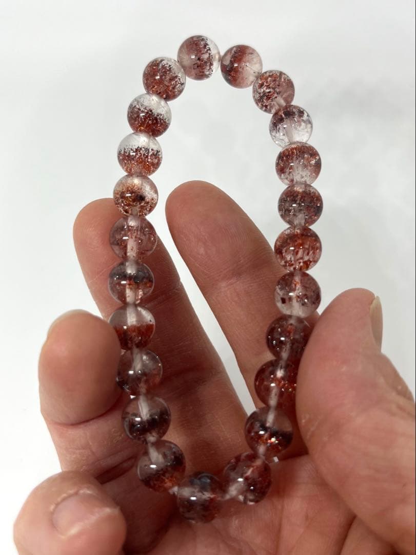 秘蔵の★濃赤！レピドクロサイトインクォーツ♡8.5〜9ミリ レッドスーパーセブン