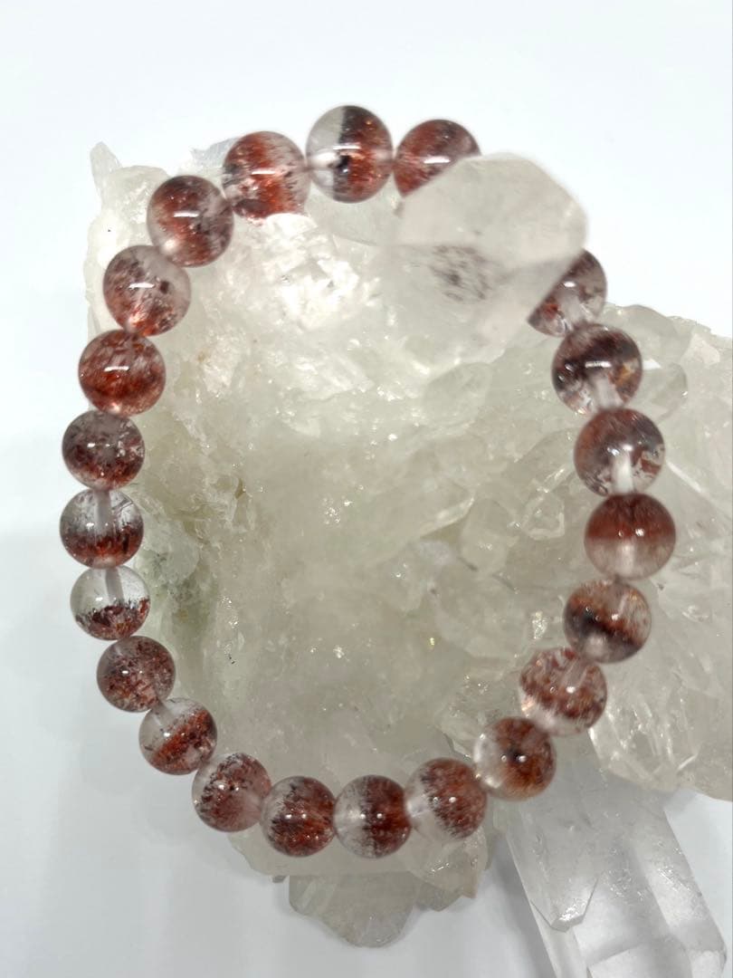 秘蔵の★濃赤！レピドクロサイトインクォーツ♡8.5〜9ミリ レッドスーパーセブン