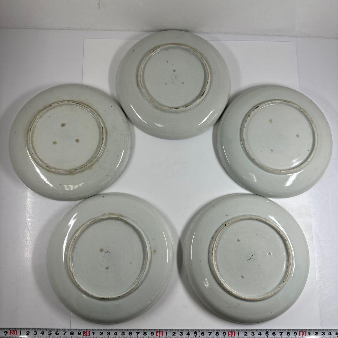 専用古伊万里　染付唐子中皿10枚　直径18.5㎝　タカチ　東な7-0422☆2F