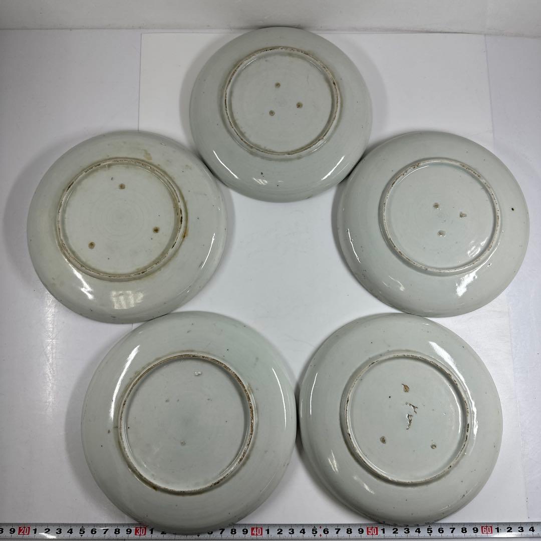専用古伊万里　染付唐子中皿10枚　直径18.5㎝　タカチ　東な7-0422☆2F