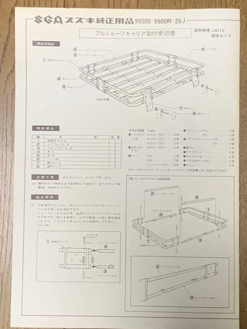 ジムニーja11純正ルーキャリア未使用品