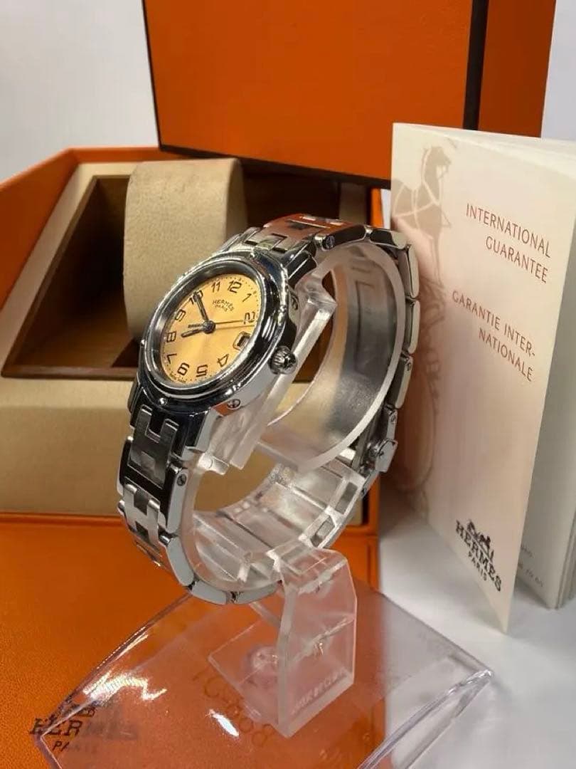 【箱・コマ2・電池新品】エルメス クリッパー ピンク レディース 正規品