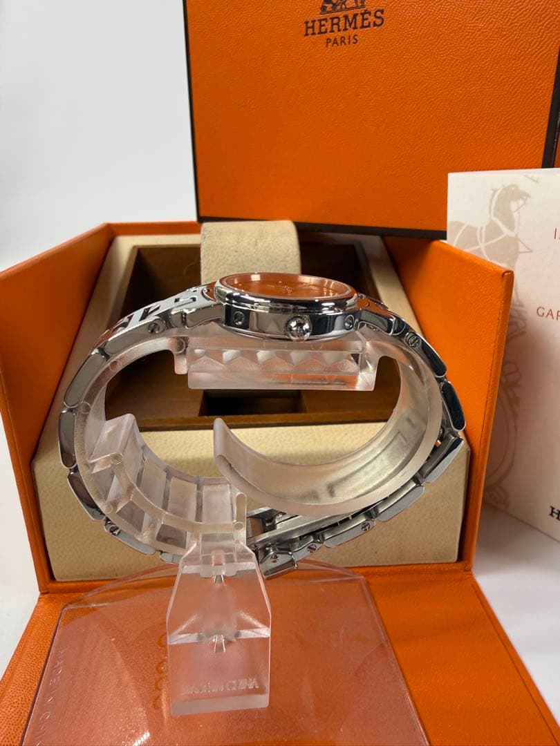 【箱・コマ2・電池新品】エルメス クリッパー ピンク レディース 正規品