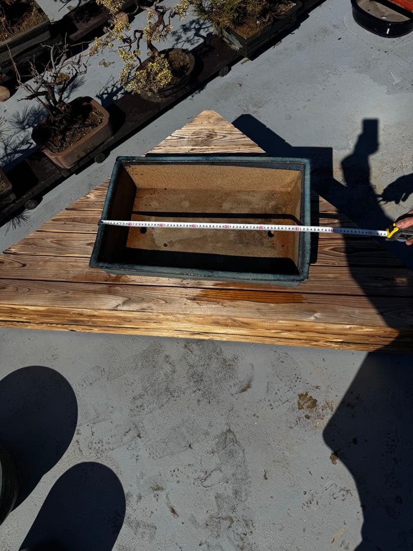 青色 陶器製 盆栽用鉢 22号