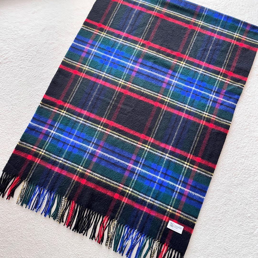 美品✨Johnstons ジョンストンズ カシミア ストール 大判 チェック