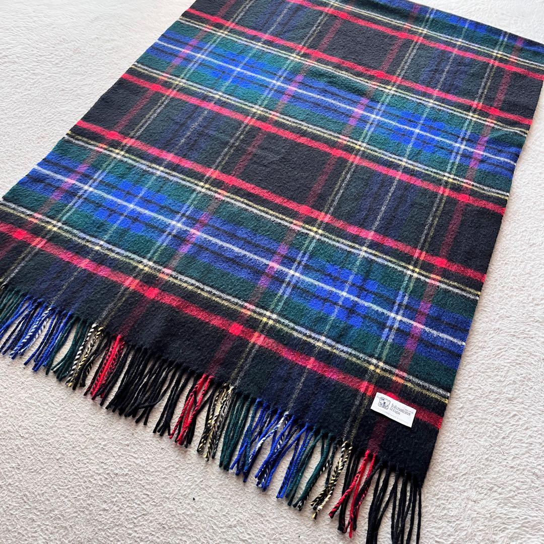 美品✨Johnstons ジョンストンズ カシミア ストール 大判 チェック