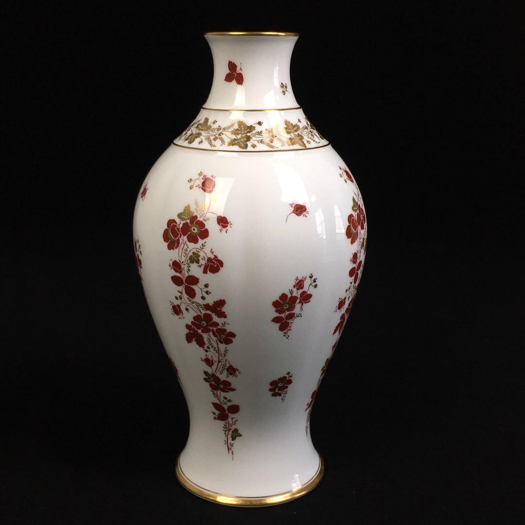 S288大倉陶園・OKURA 金彩花紋花瓶