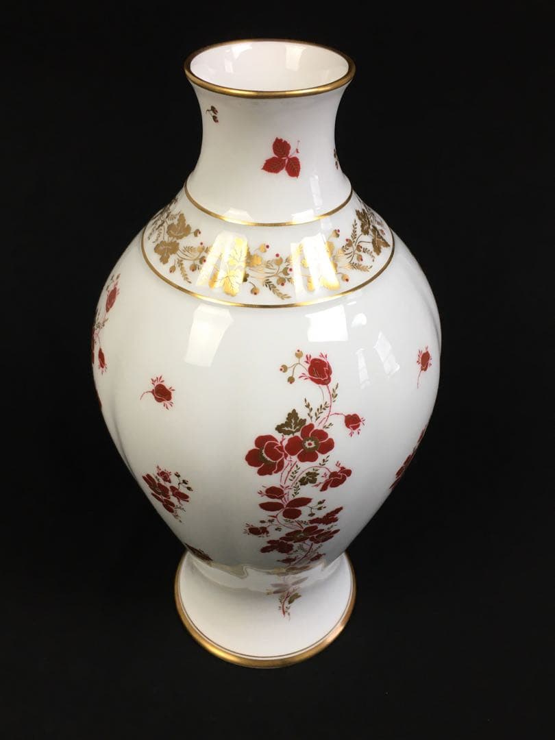 S288大倉陶園・OKURA 金彩花紋花瓶