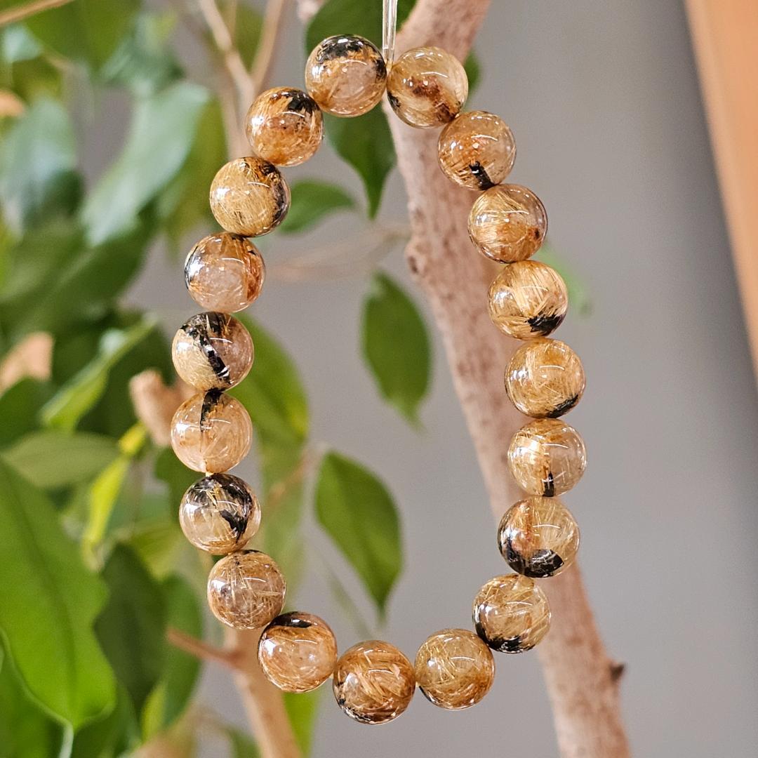 太陽放射 タイチン ルチル クォーツ【10.5mm/17.5cm】