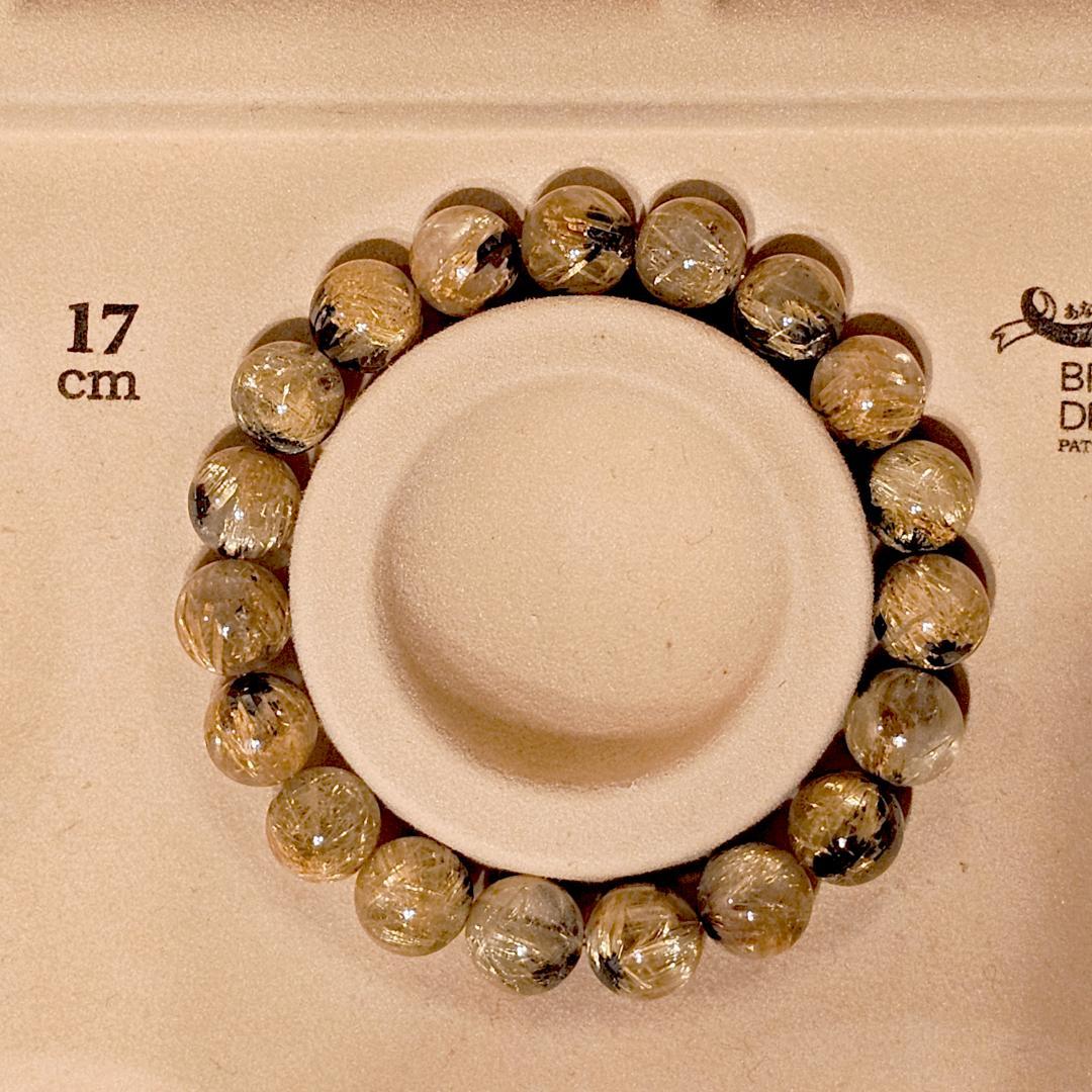 太陽放射 タイチン ルチル クォーツ【10.5mm/17.5cm】