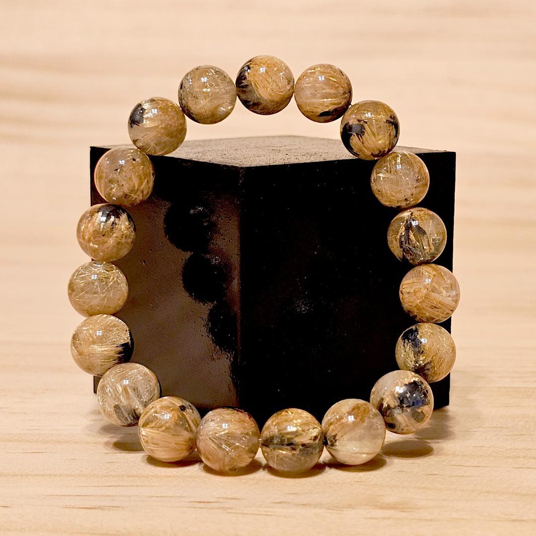 太陽放射 タイチン ルチル クォーツ【10.5mm/17.5cm】