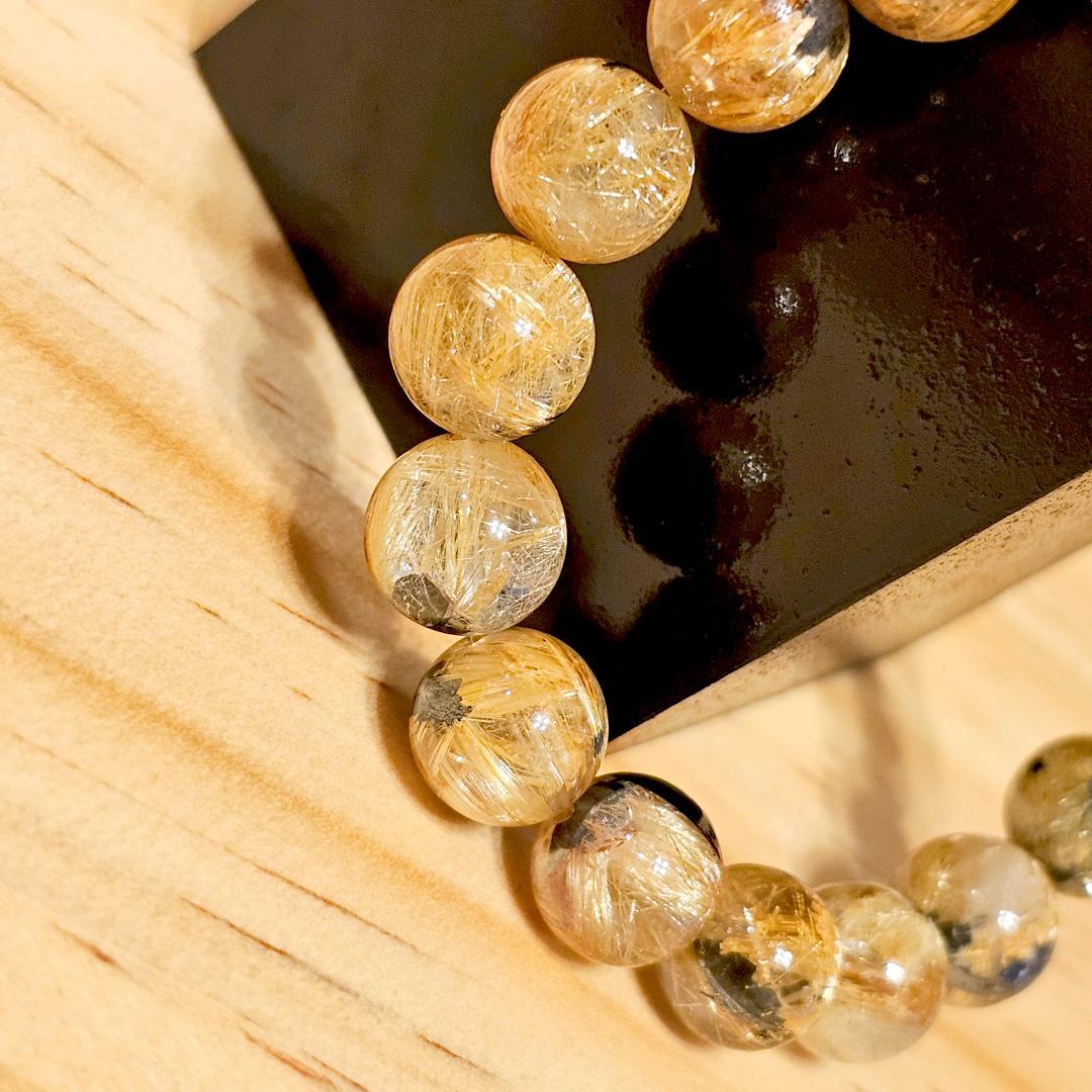 太陽放射 タイチン ルチル クォーツ【10.5mm/17.5cm】