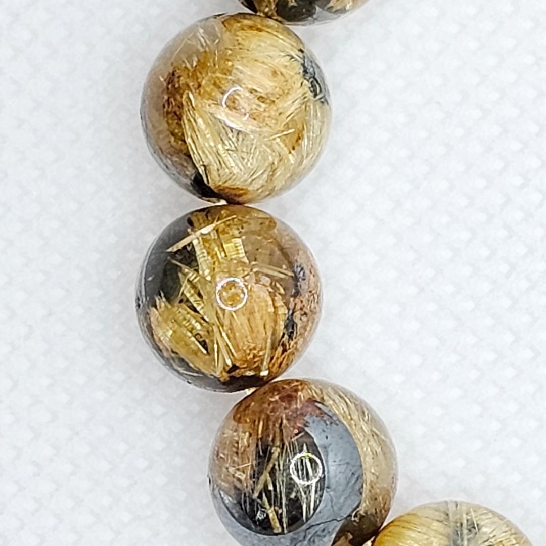 太陽放射 タイチン ルチル クォーツ【10.5mm/17.5cm】