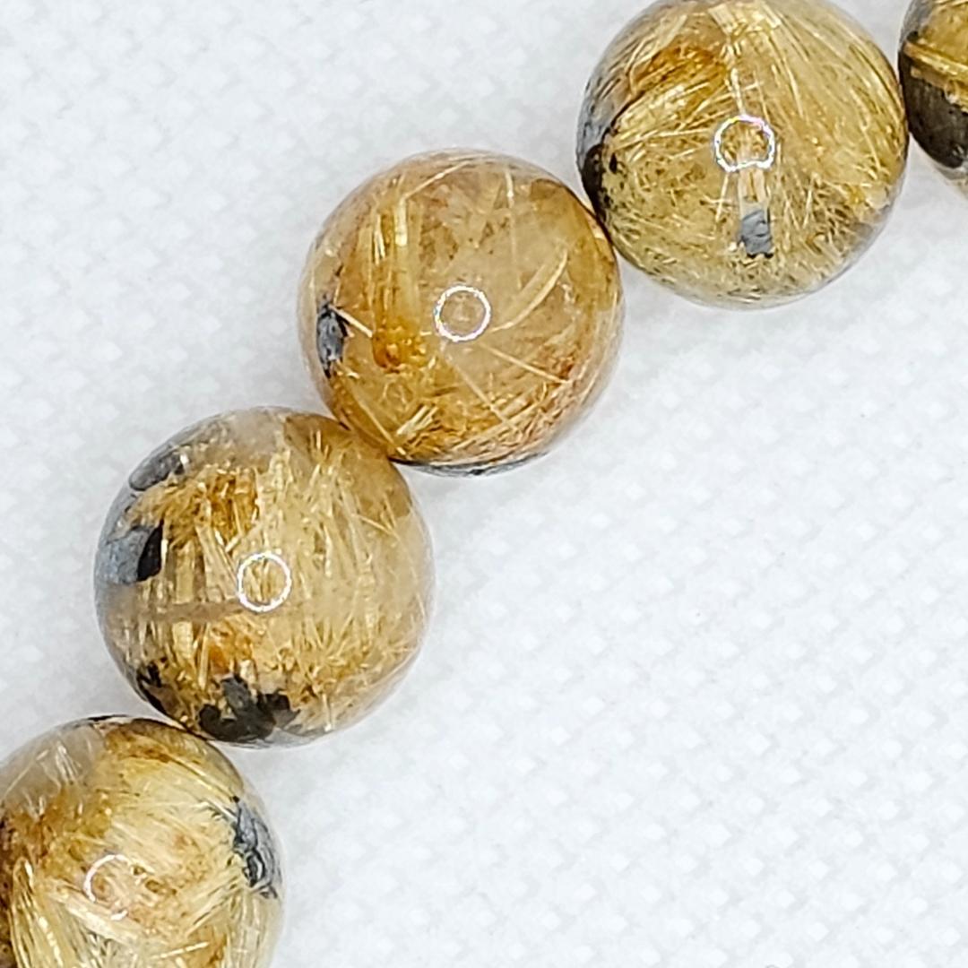 太陽放射 タイチン ルチル クォーツ【10.5mm/17.5cm】