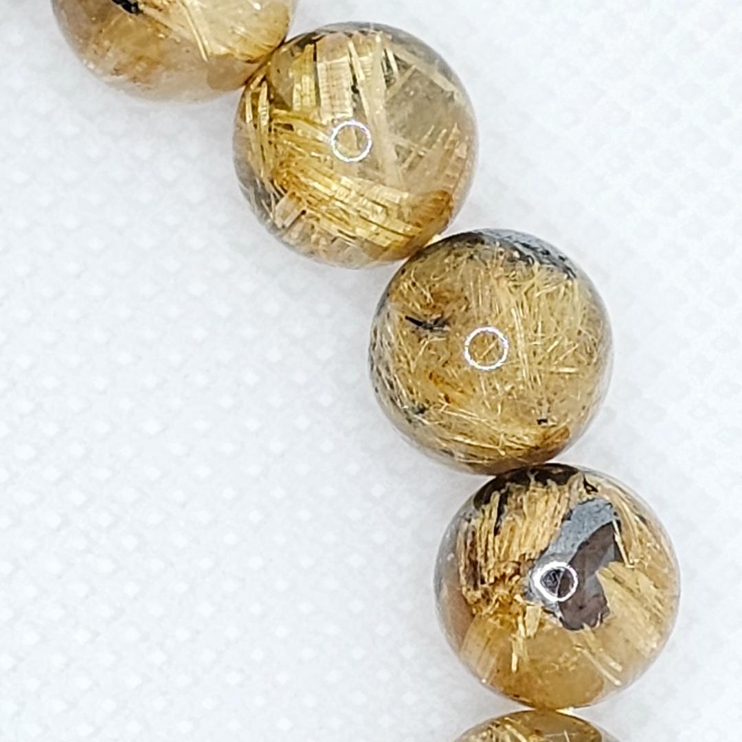 太陽放射 タイチン ルチル クォーツ【10.5mm/17.5cm】