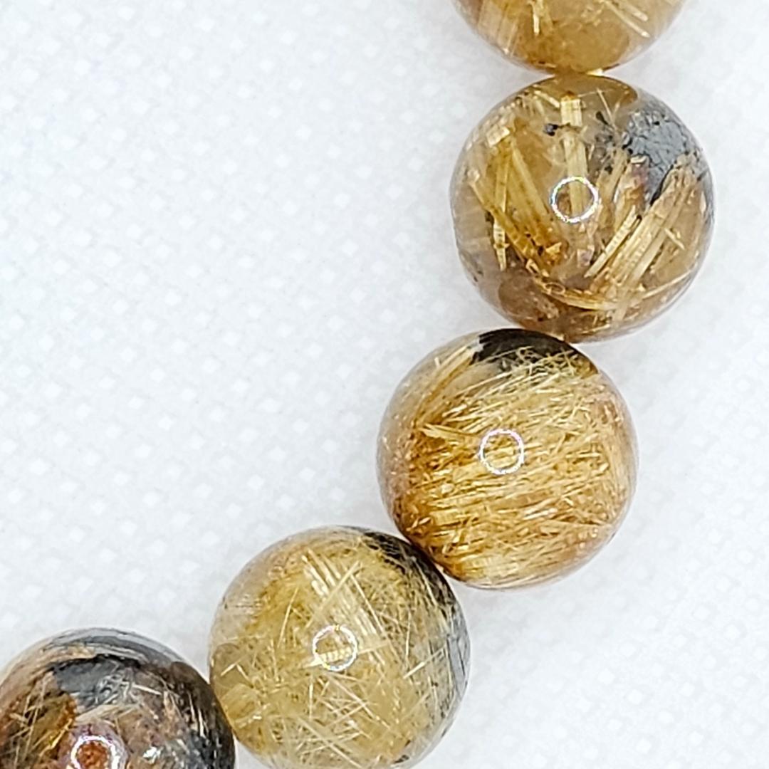 太陽放射 タイチン ルチル クォーツ【10.5mm/17.5cm】