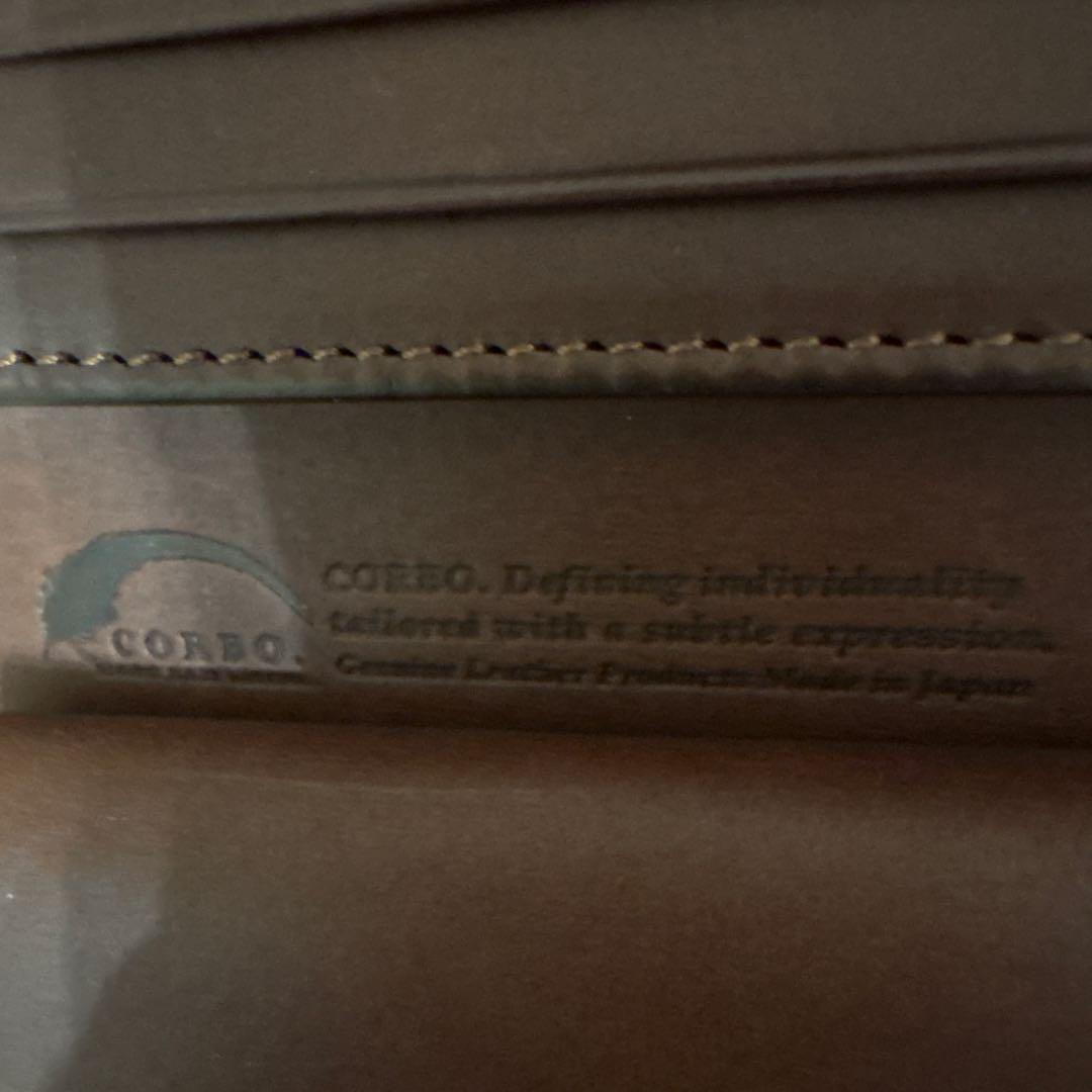 CORBO. 本革 二つ折り財布 ブラウン