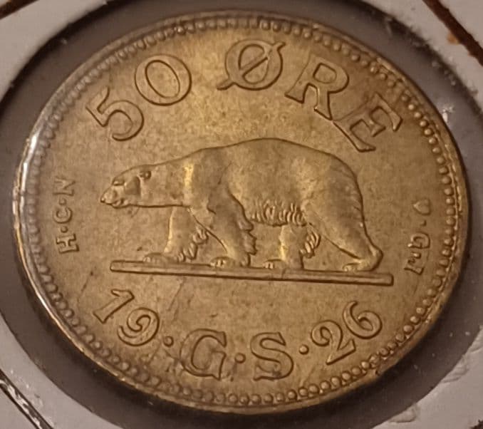 今話題中の国『グリーンランド』シロクマさんの硬貨 1926年(100年前)