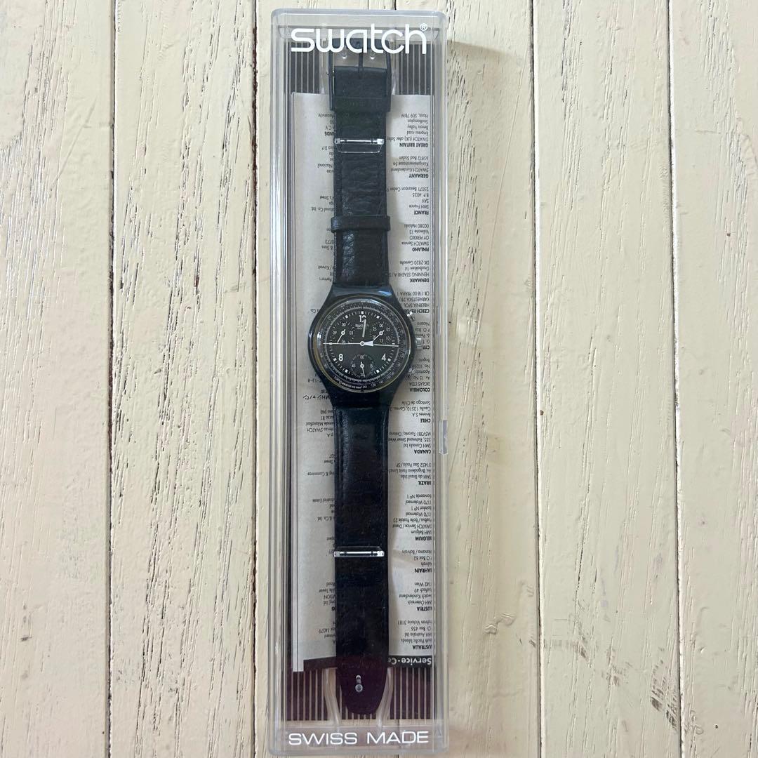 「激レア」 SWATCH レザーベルト 1995年 美品 スイス製 防水