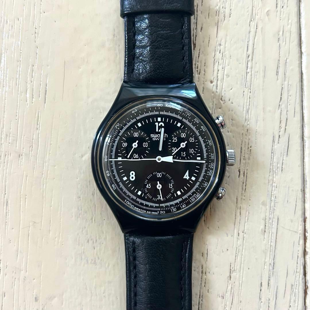 「激レア」 SWATCH レザーベルト 1995年 美品 スイス製 防水