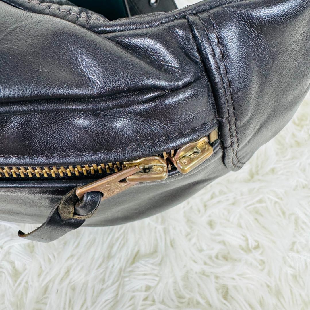 極輝】 カドヤ　本革　ボディーバッグ　三点止め　ショルダー　ライダース　バイカー