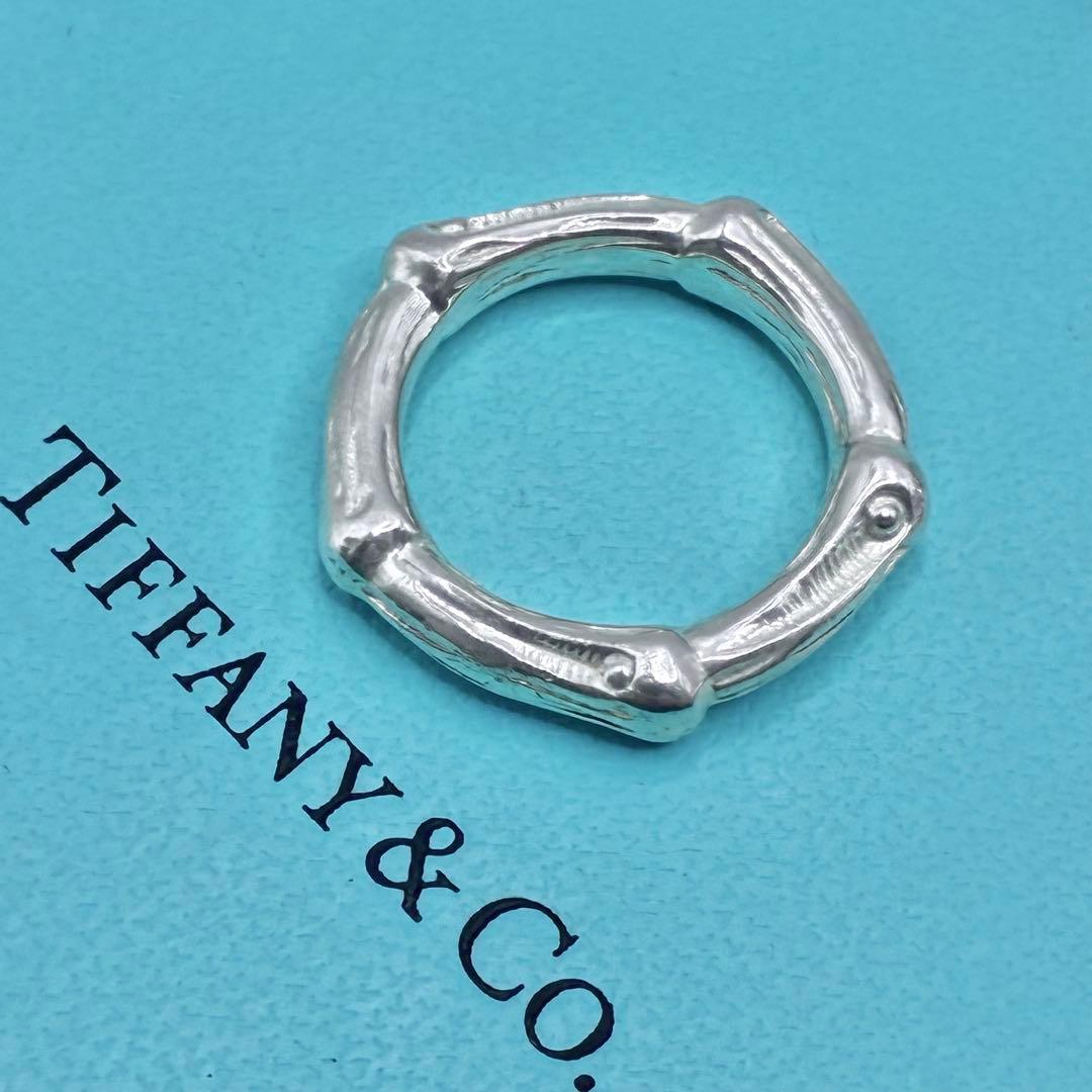 オールドティファニー　バンブー　ボーン　リング　11号　シルバー　竹モチーフ