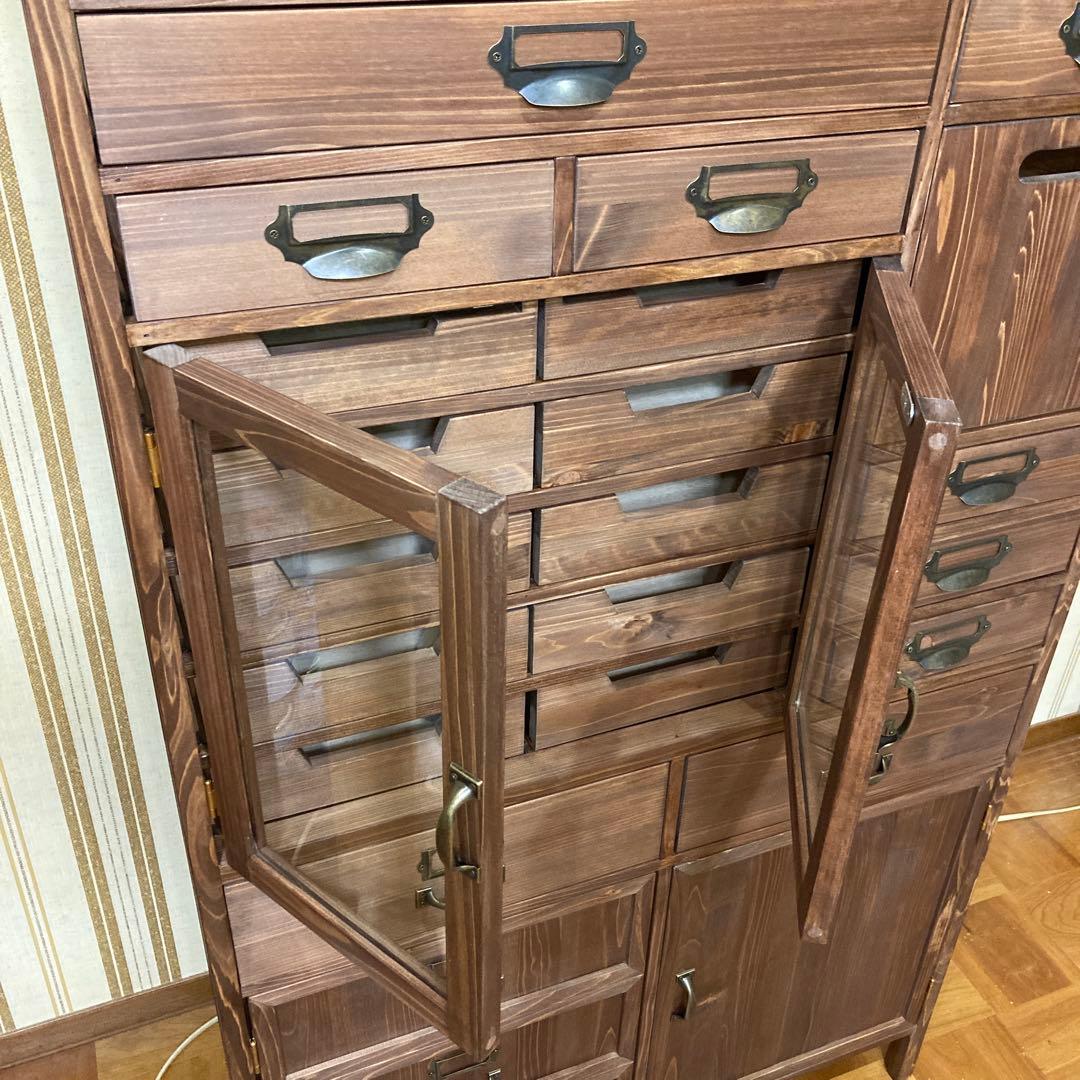 シェルフ 飾り棚 幅75cm KARE風 ヒノキの集成材