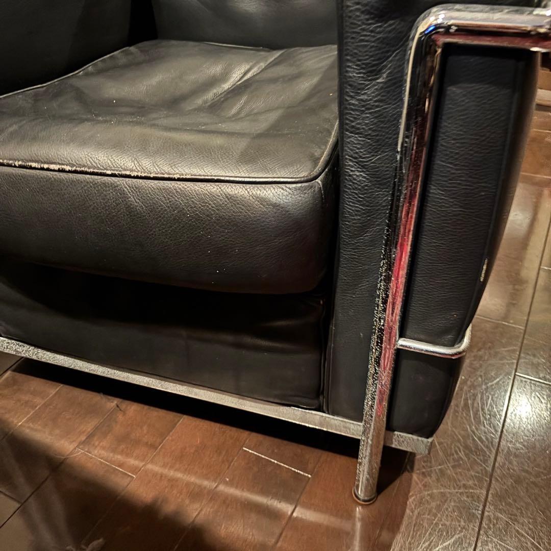 2個セット購入者限定LC2 リプロダクト IDC大塚家具 黒本革 ルコルビュジエ