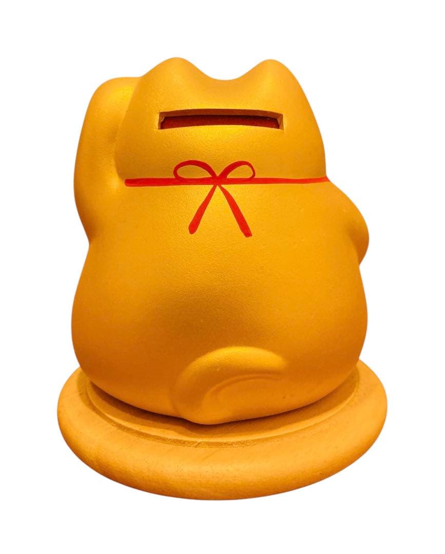 【ほぼ新品】光エネルギー発生装置　招き猫型　金運UP 家族円満　金色　風水