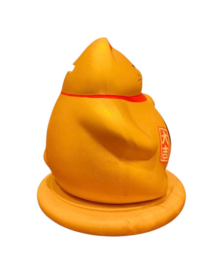 【ほぼ新品】光エネルギー発生装置　招き猫型　金運UP 家族円満　金色　風水