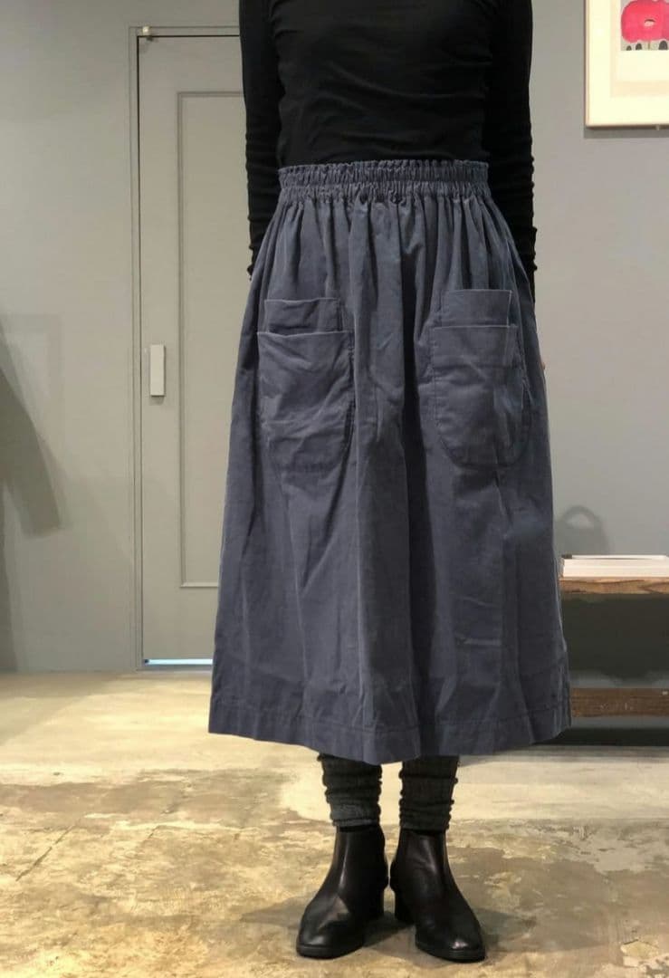 極美品 homspun ホームスパン　細コール　ダブルポケットスカート