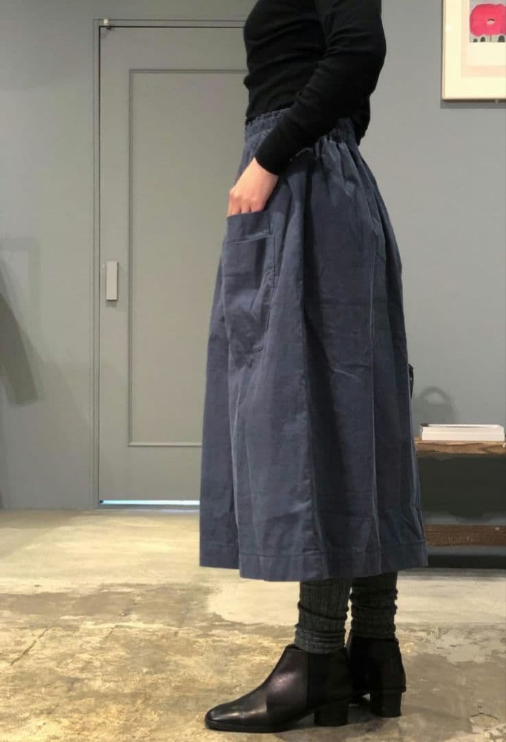 極美品 homspun ホームスパン　細コール　ダブルポケットスカート