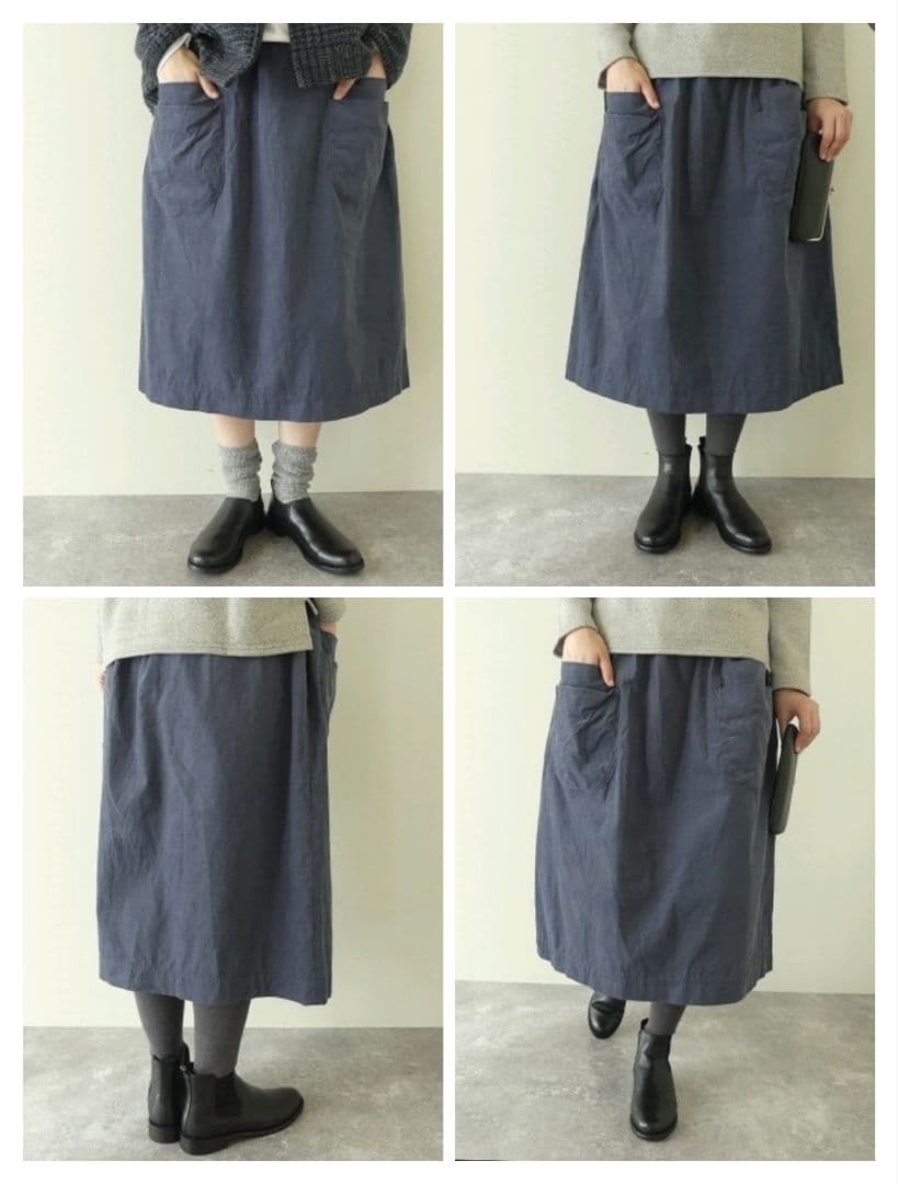 極美品 homspun ホームスパン　細コール　ダブルポケットスカート