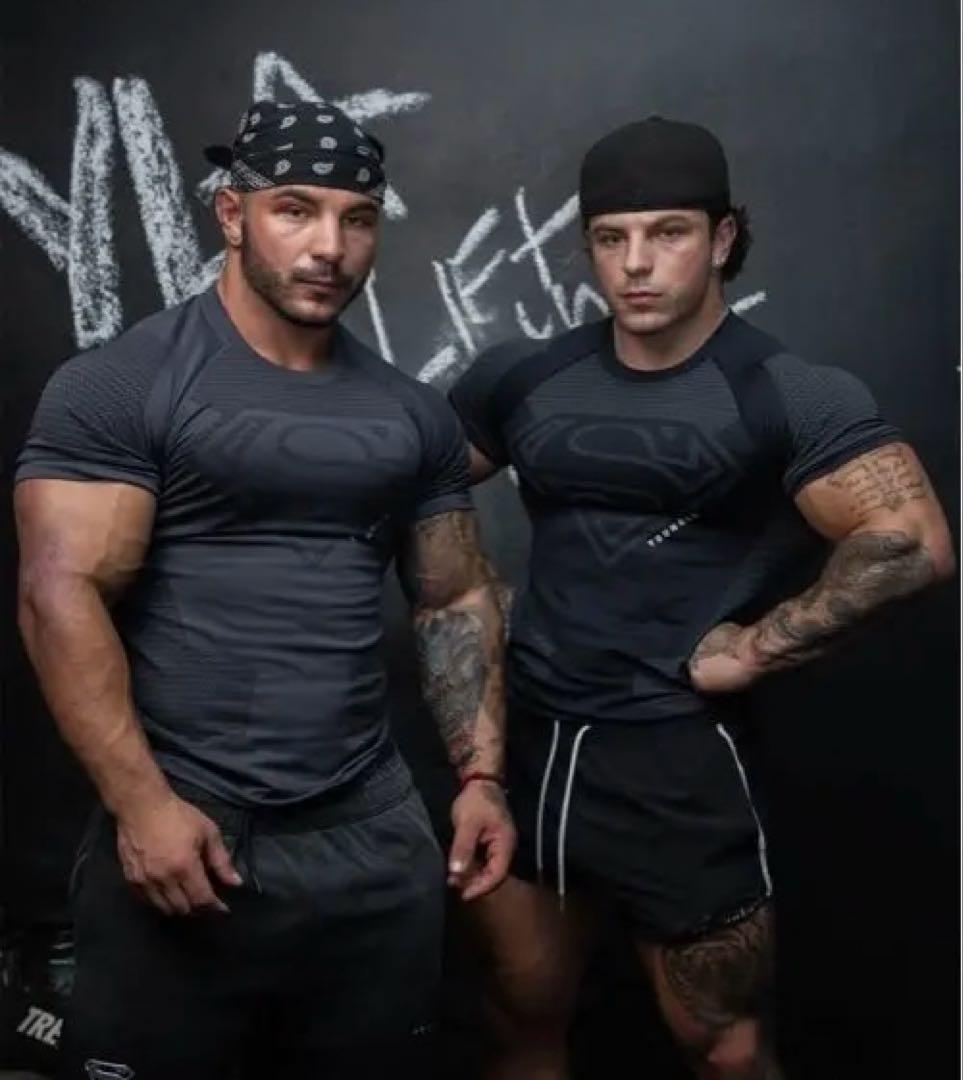 ×スーパーマン コンプレッション Tシャツ L ブラック タグ付き