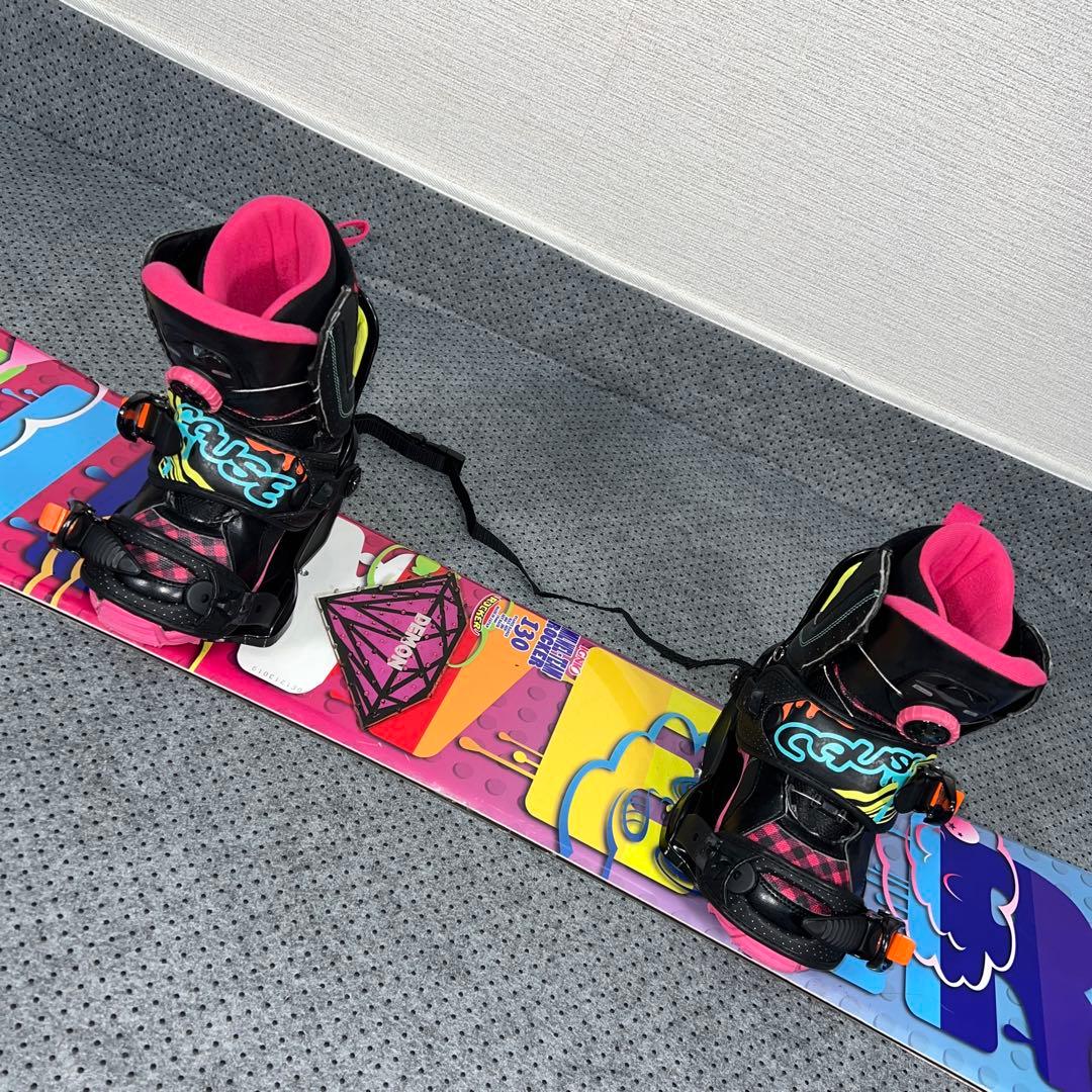 ５回使用 キッズスノーボード 130cm IGNIO×バイン×ダイヤルブーツ