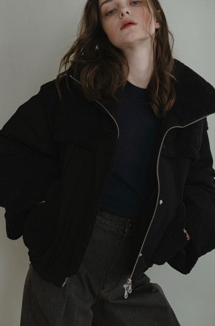 p*◆様 PINUE（ピヌエ）　ボアコンビダウンBLACK（ブラック）