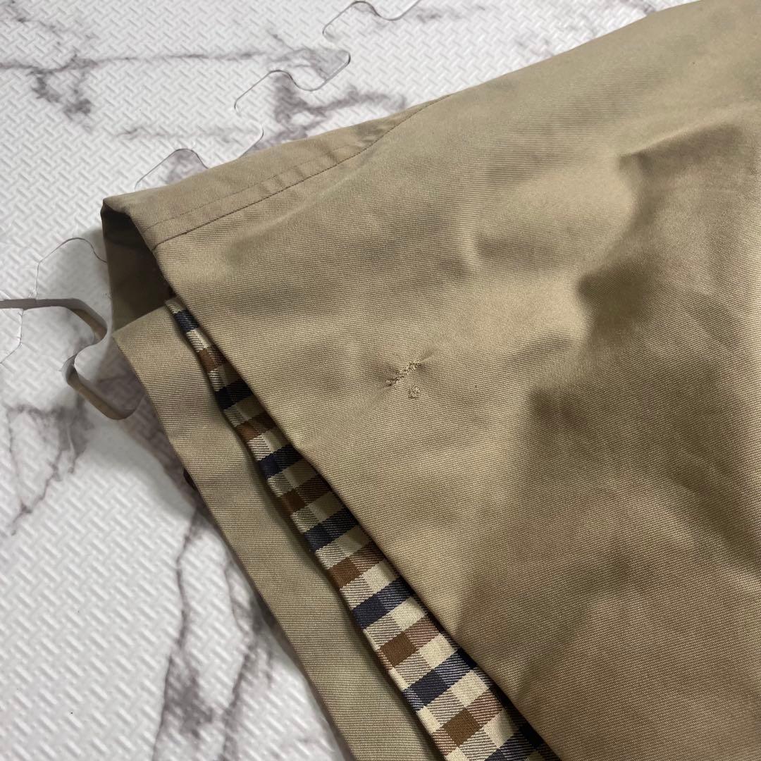 良品✨アクアスキュータム トレンチコート AQUA5 クラブチェック ベージュ