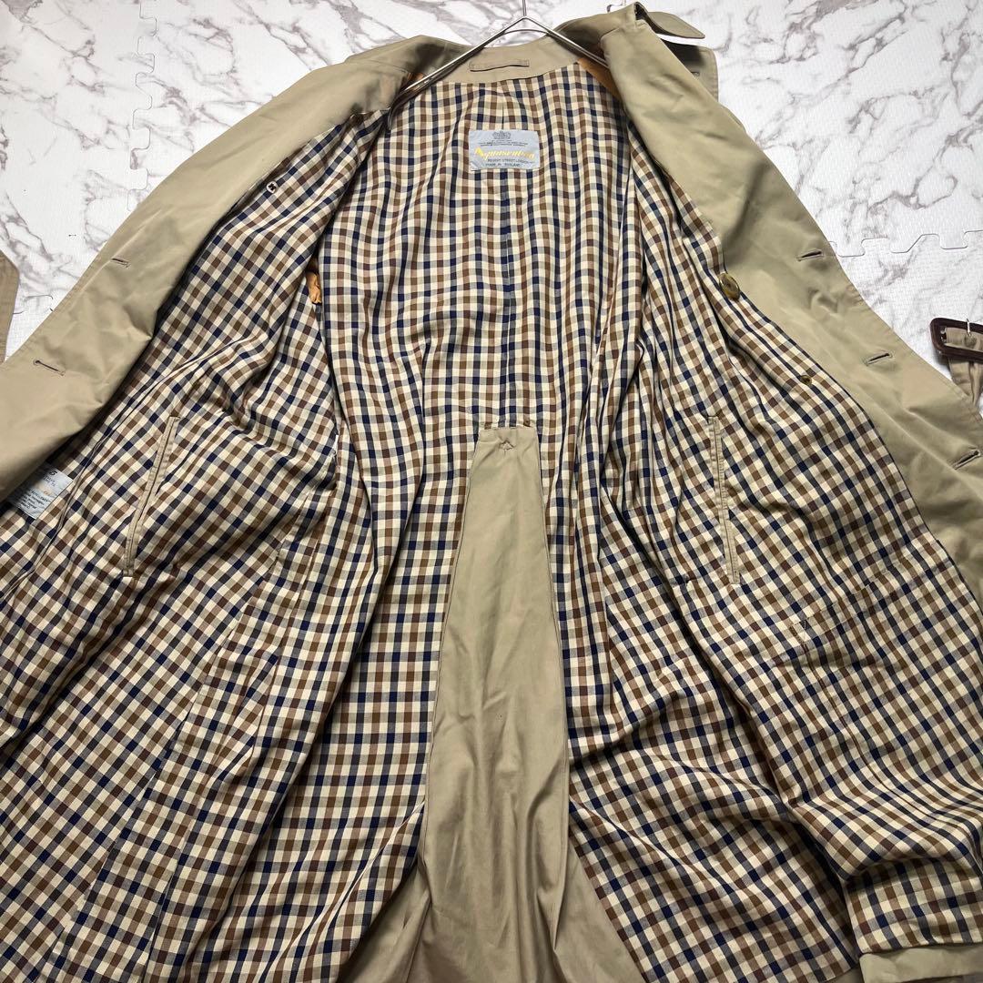 良品✨アクアスキュータム トレンチコート AQUA5 クラブチェック ベージュ