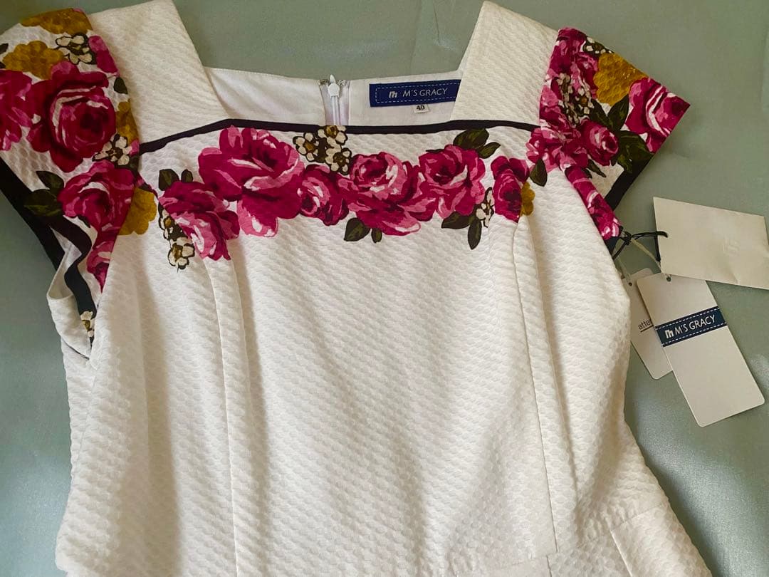 新品　M'S GRACY フラワープリント ワンピース 40