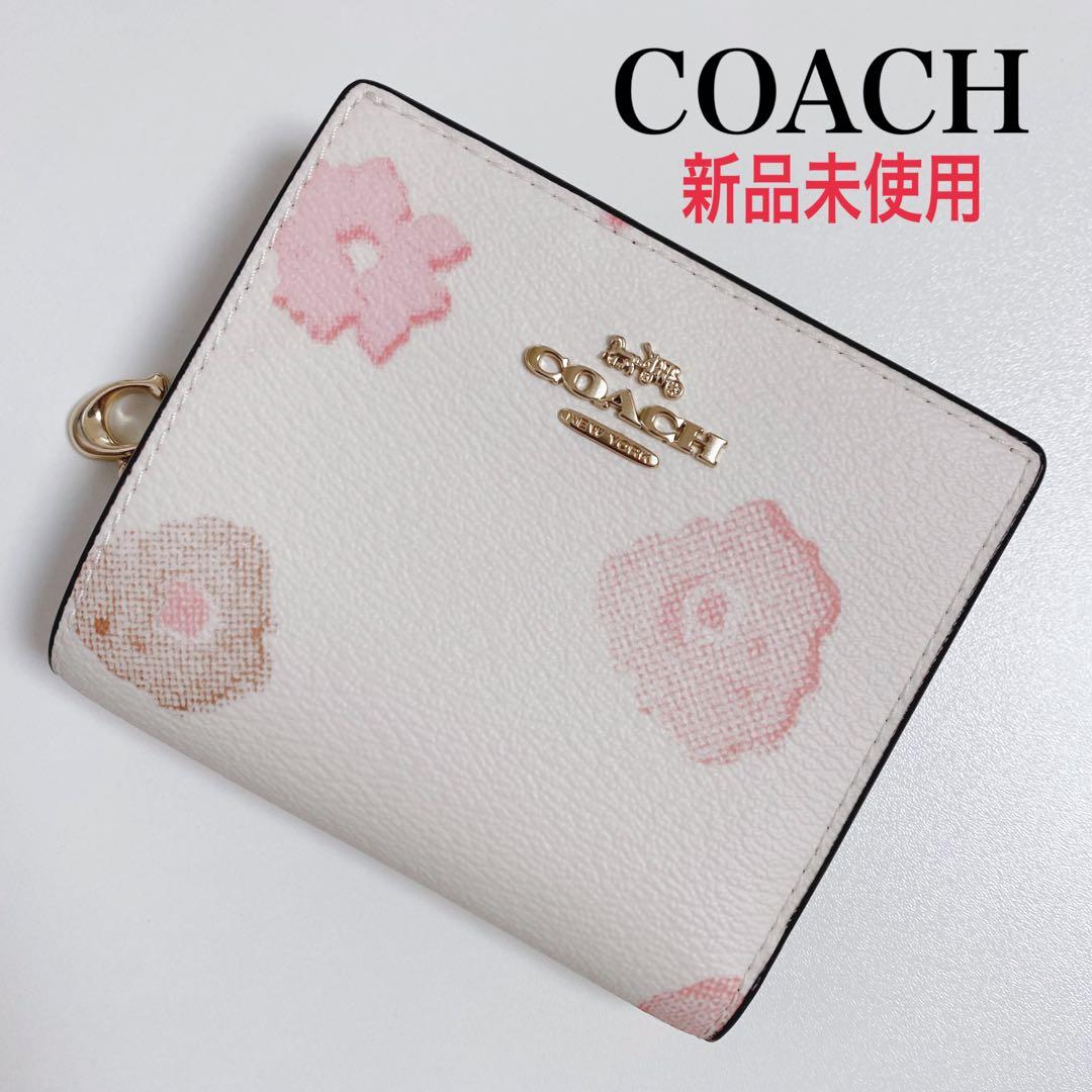 【新品未使用】COACHコーチ★折り財布★スナップウォレット★フローラル花柄①