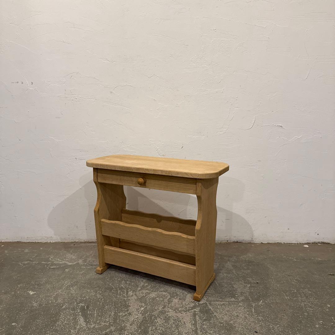 年末年始saleヴィンテージ　サイドテーブル　マガジンラック　引き出し付き　剥離