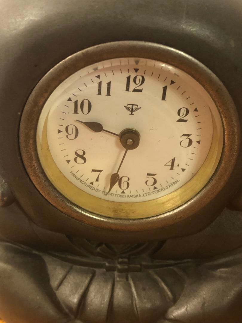 珍品　骨董　福助　時計　戦前　アンティーク　置物　レトロ　大正ロマン　おかめ