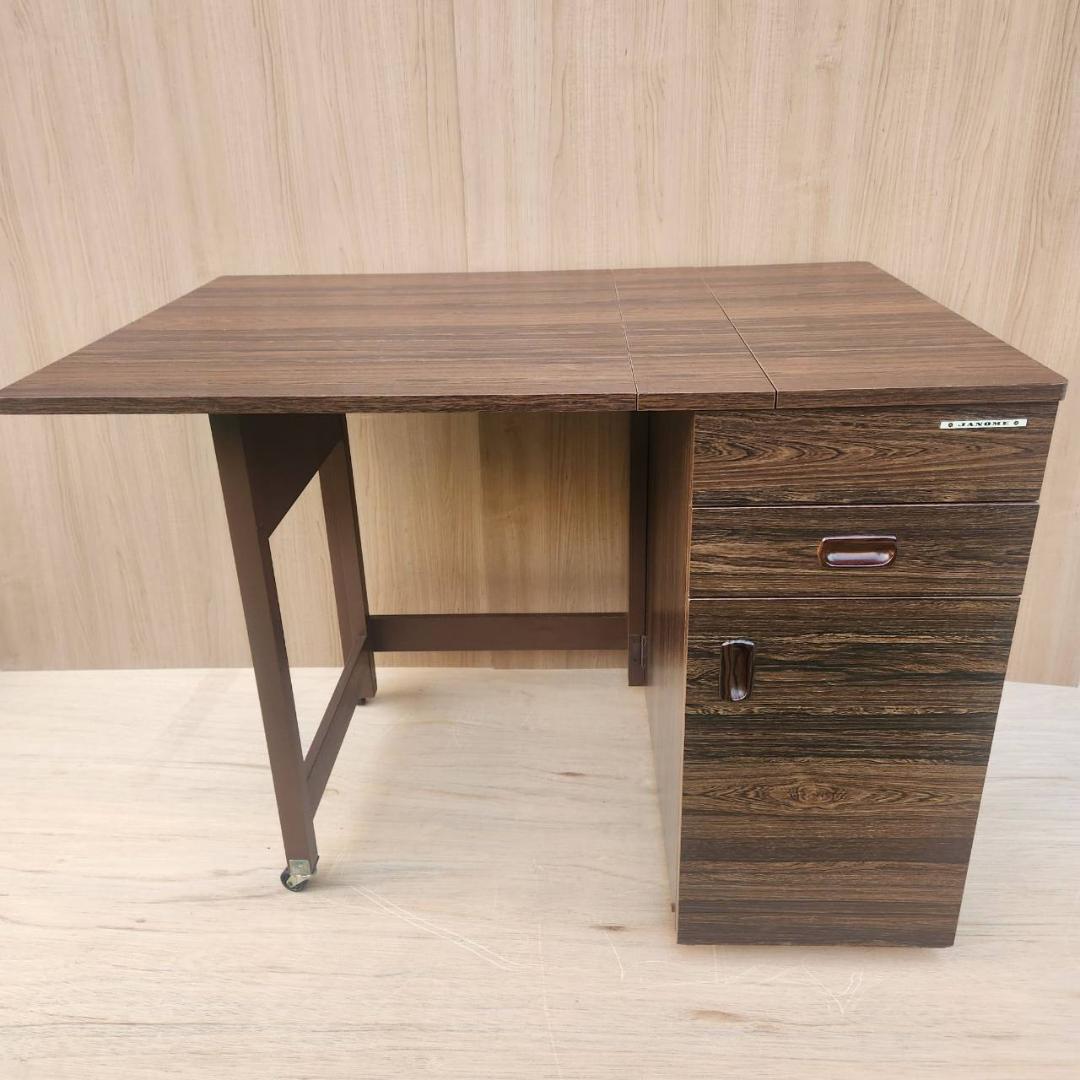 ジャノメ ミシン台 作業机 昭和レトロ コンセント付き