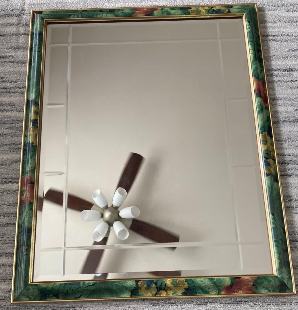 花柄デザイン 壁掛け鏡