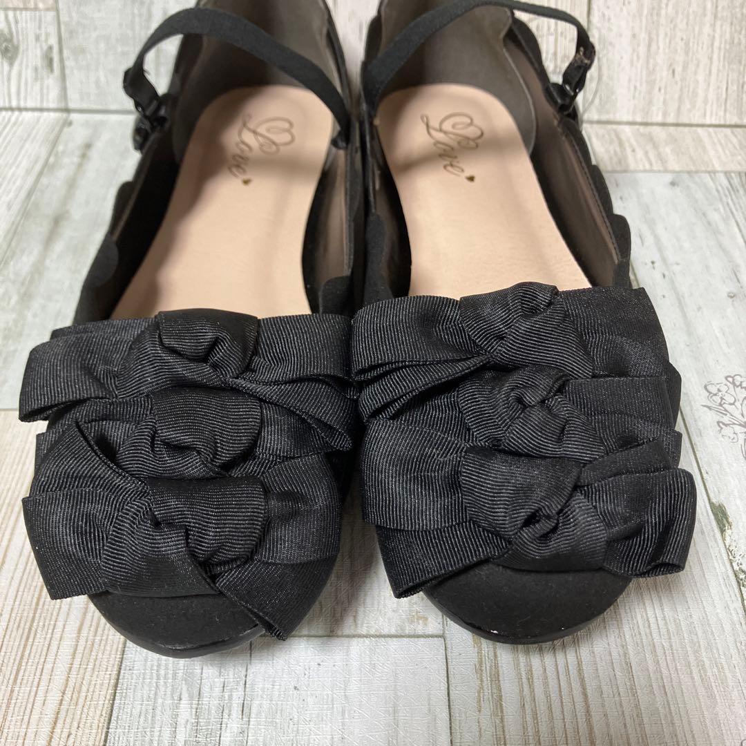 アンドラブ ＆LOVE 沢山のリボン ビジュー付きストラップベルト