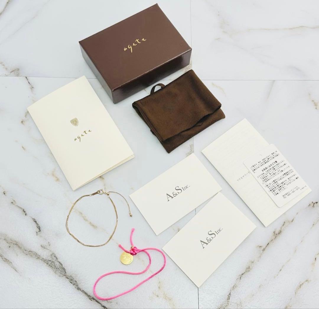 agete アガット　K10 イエローゴールド　ベネチアンチェーン　ブレスレット