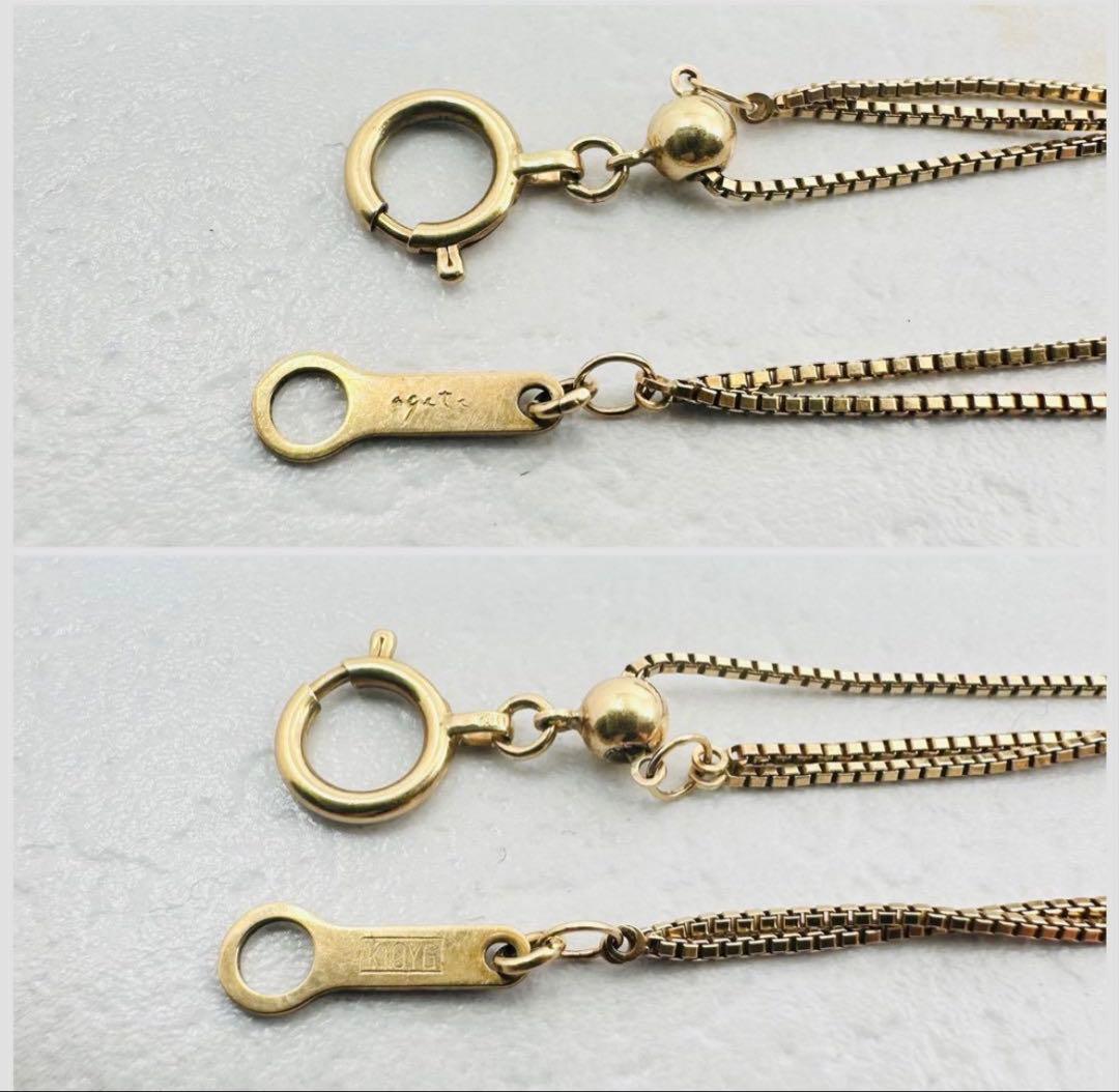 agete アガット　K10 イエローゴールド　ベネチアンチェーン　ブレスレット