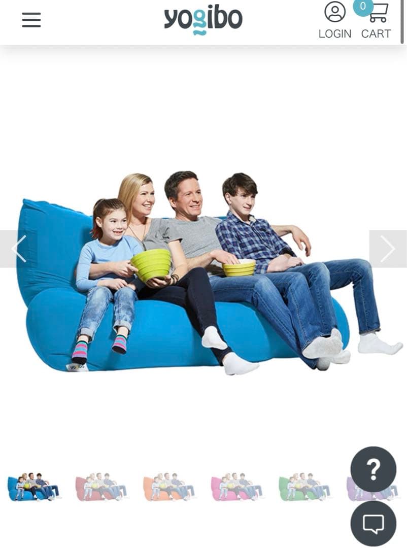 yogibo ヨギボー　ダブル　アクアブルー