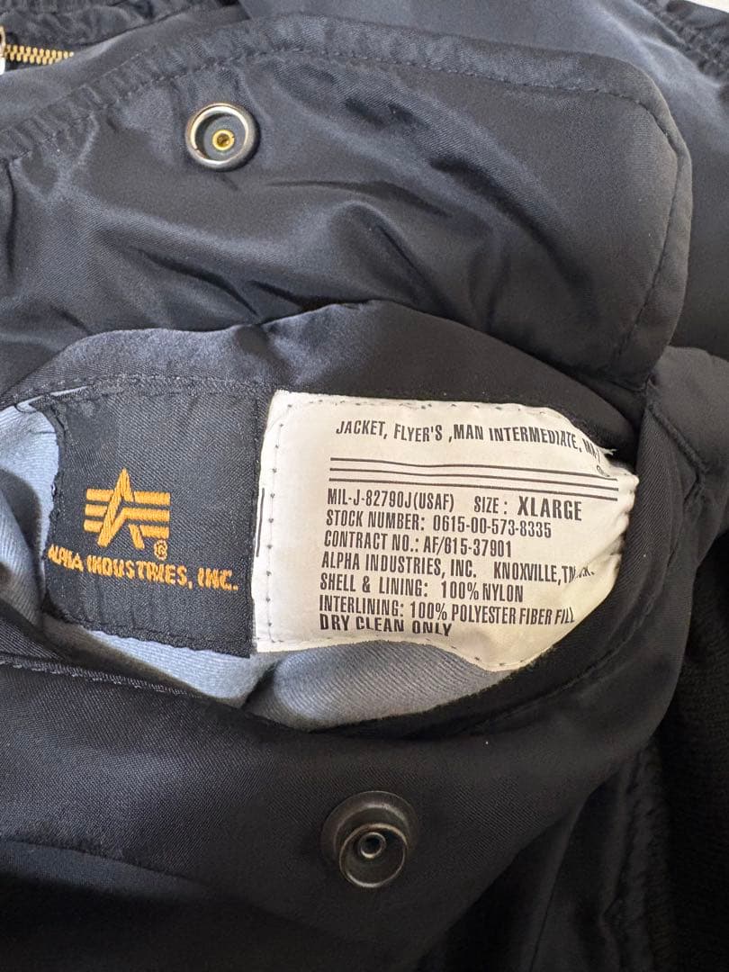 ALPHA アルファNASA MA-1 フライトジャケット XL ブラック