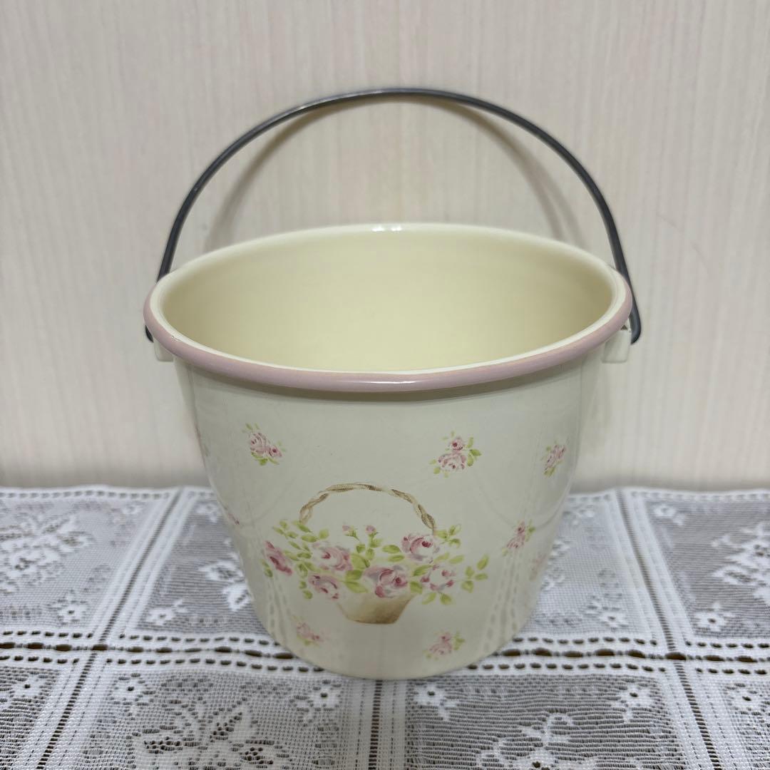 イマン　ローズバスケット　ホーロー製ミニバケツ缶